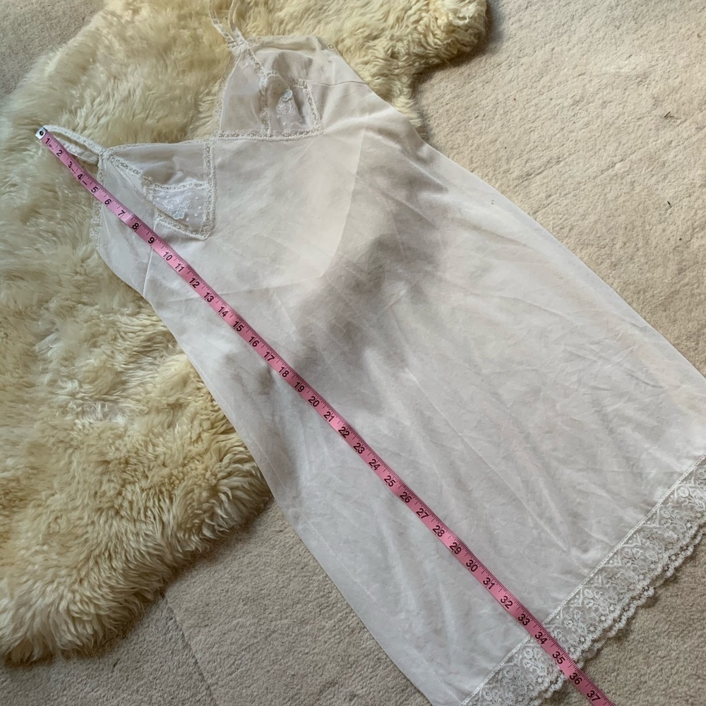 Vintage Lace Lingerie Fitted White Slip Dress S/M - Picture 9 of 11